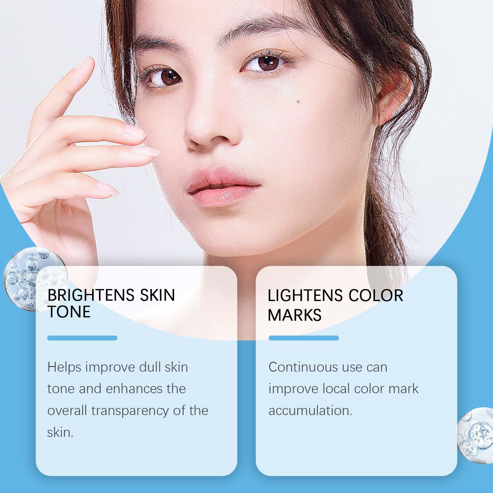 Dark Spot Corrector Cream brightens skin tone and lightens color marks for improved skin transparency.