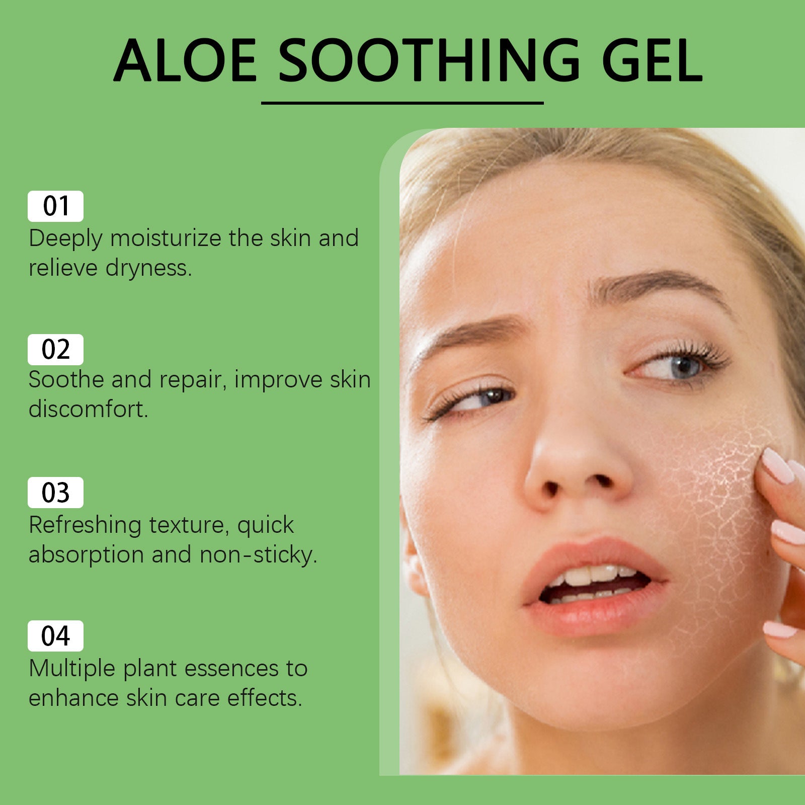 After Sun Exposure, Skin Care Is Dry, Moisturizing, Refreshing And Facial Aloe Vera Gel